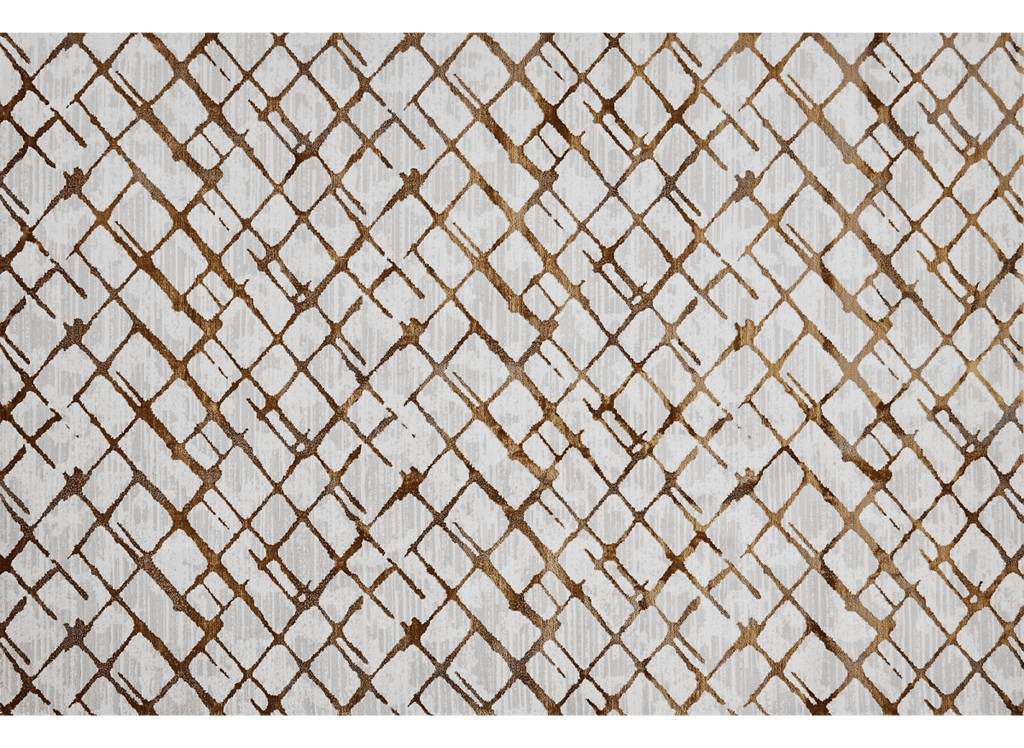 Tapis géométrique taupe et marron 200 x 290 cm LATTICE