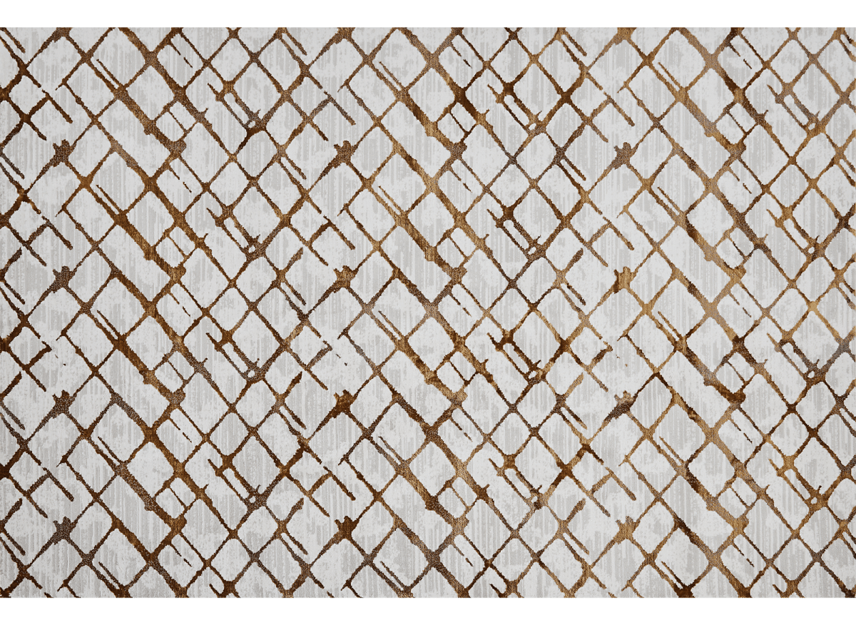 Tapis géométrique taupe et marron 200 x 290 cm LATTICE