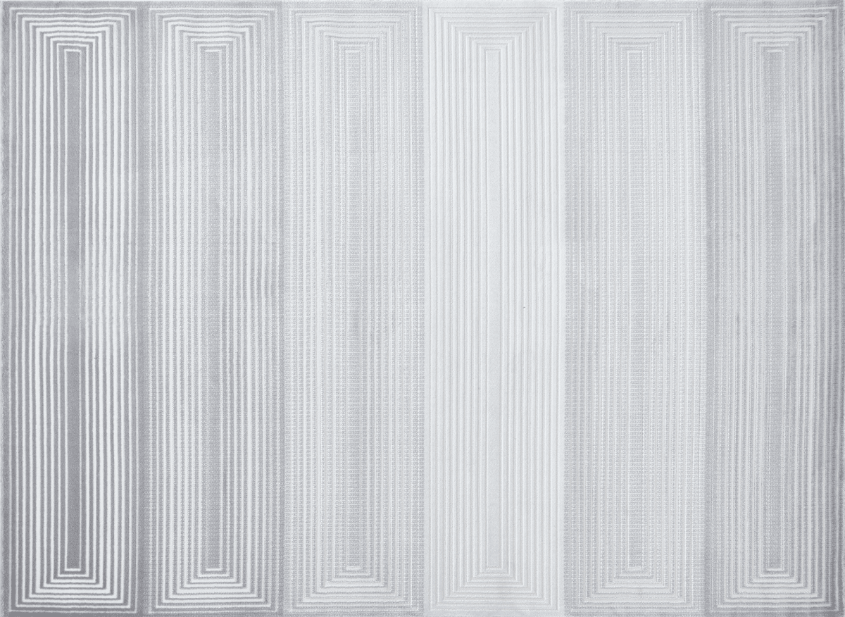 Tapis graphique art déco gris et blanc 160 x 230 cm HALL