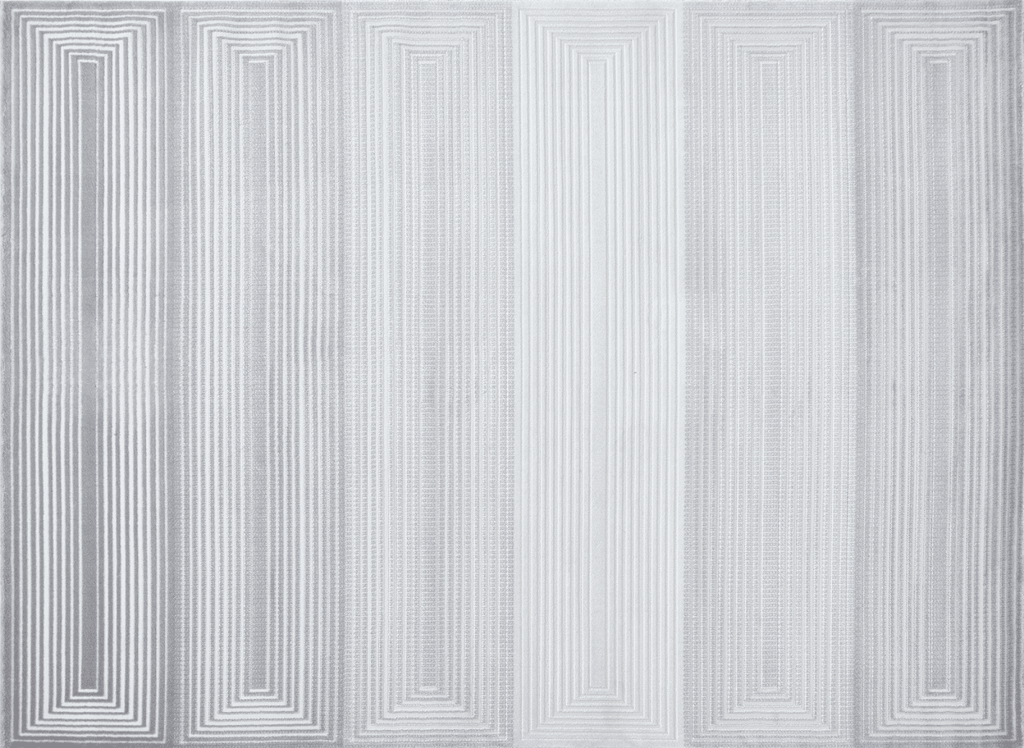 Tapis graphique art déco gris et blanc 200 x 290 cm HALL