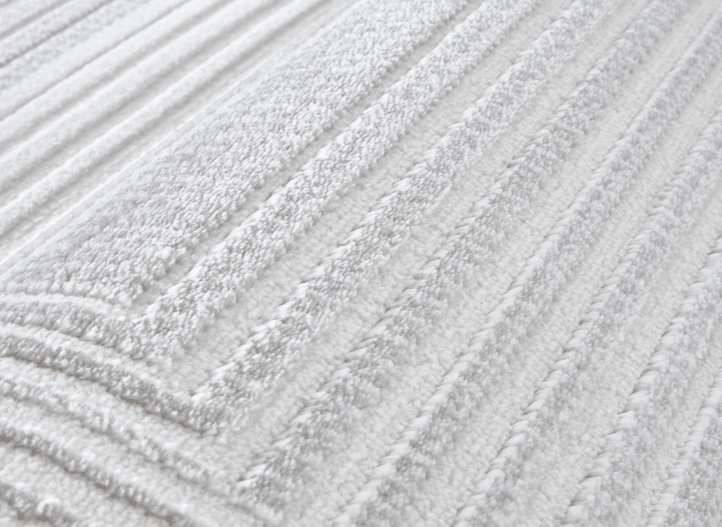 Tapis graphique art déco gris et blanc 200 x 290 cm HALL