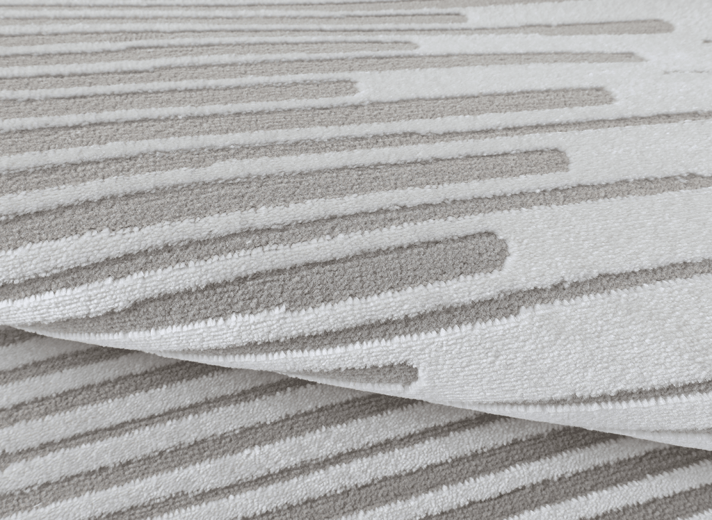Tapis gris à lignes asymétriques 160 x 230 cm VENISE