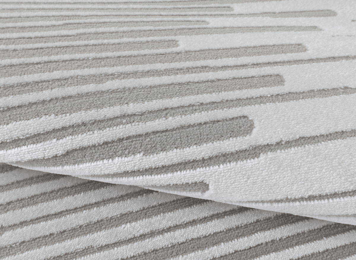 Tapis gris à lignes asymétriques 160 x 230 cm VENISE