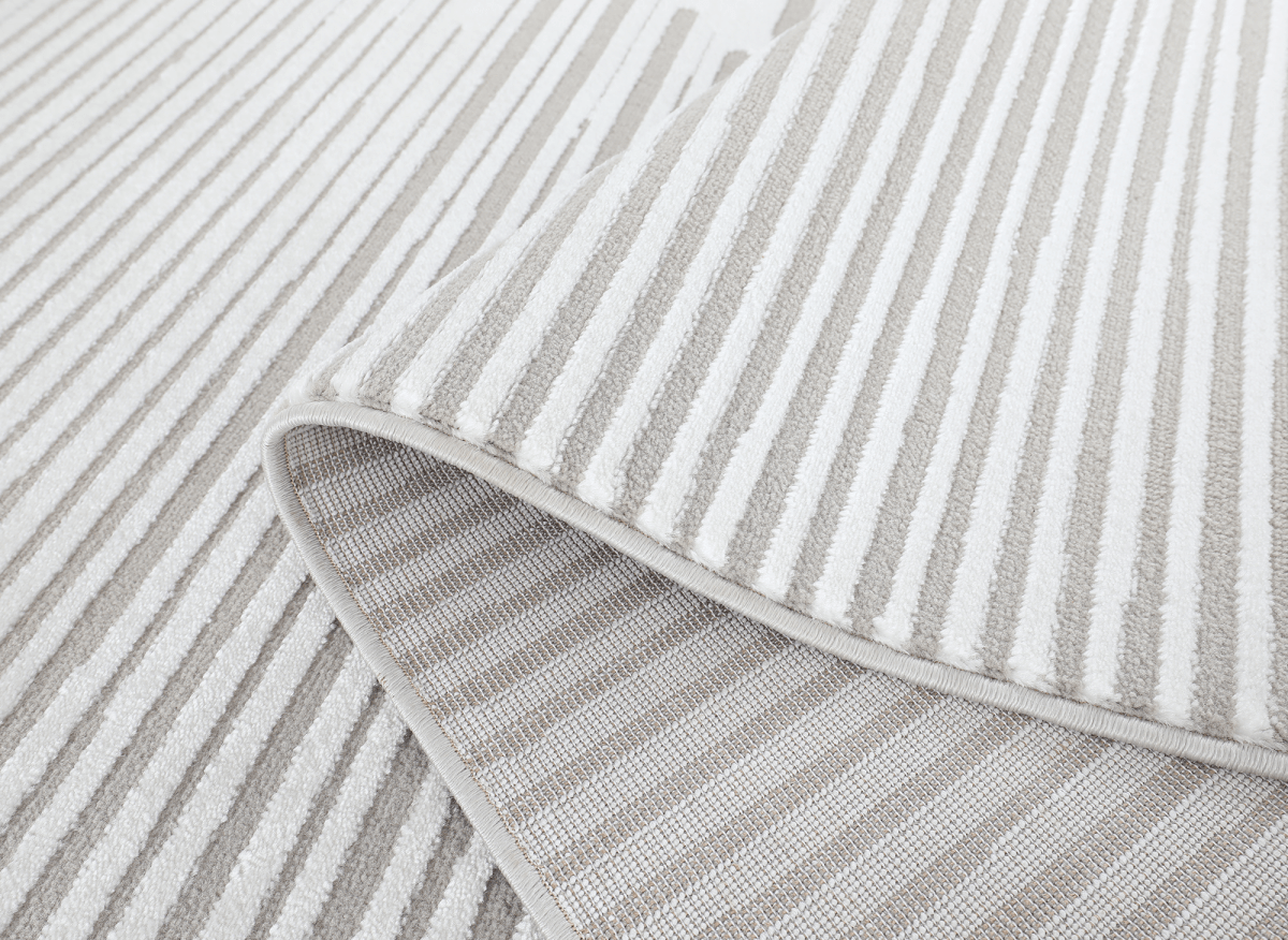 Tapis gris à lignes asymétriques 160 x 230 cm VENISE