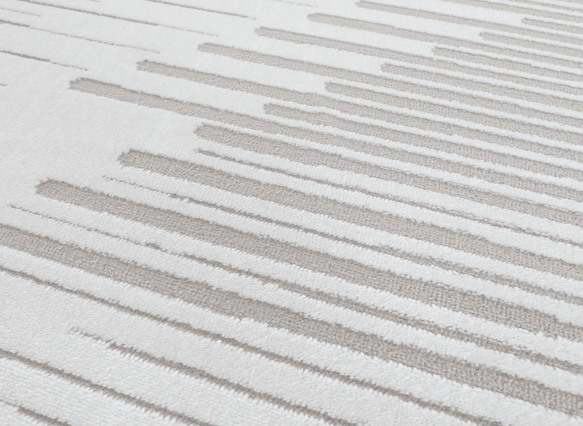 Tapis gris à lignes asymétriques 160 x 230 cm VENISE