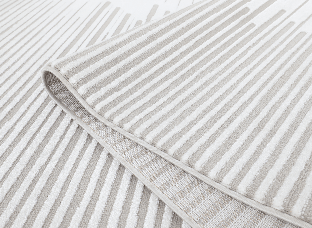 Tapis gris à lignes asymétriques 200 x 290 cm VENISE