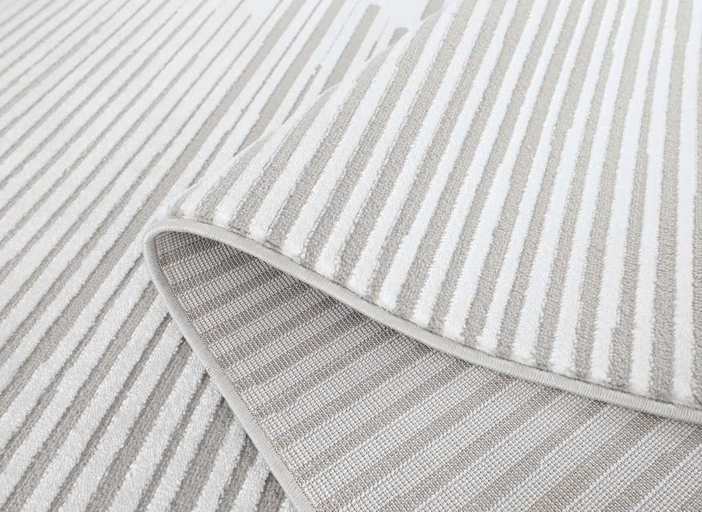 Tapis gris à lignes asymétriques 200 x 290 cm VENISE