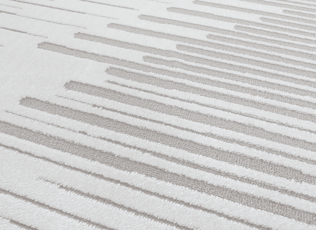 Tapis gris à lignes asymétriques 200 x 290 cm VENISE