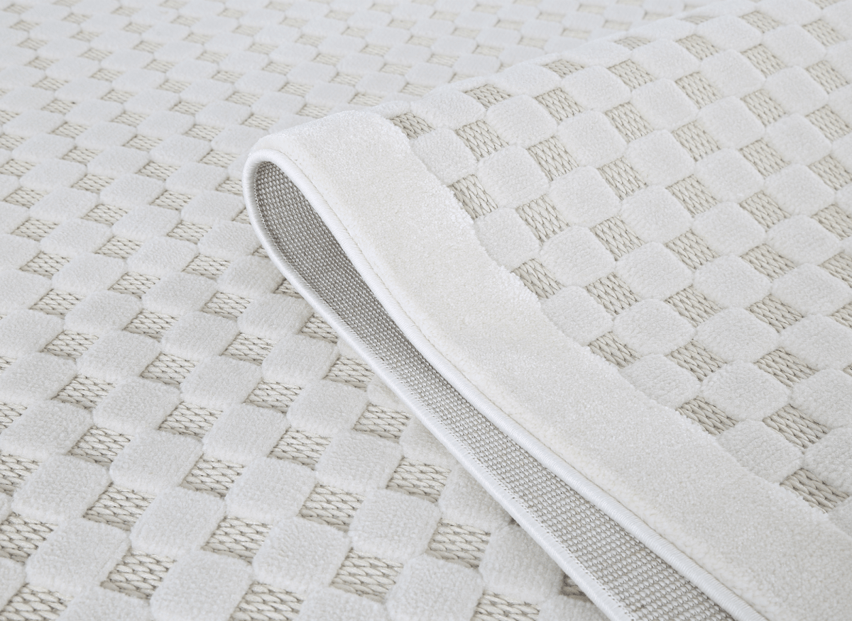 Tapis gris à motifs carreaux 160 x 230 cm MATILA