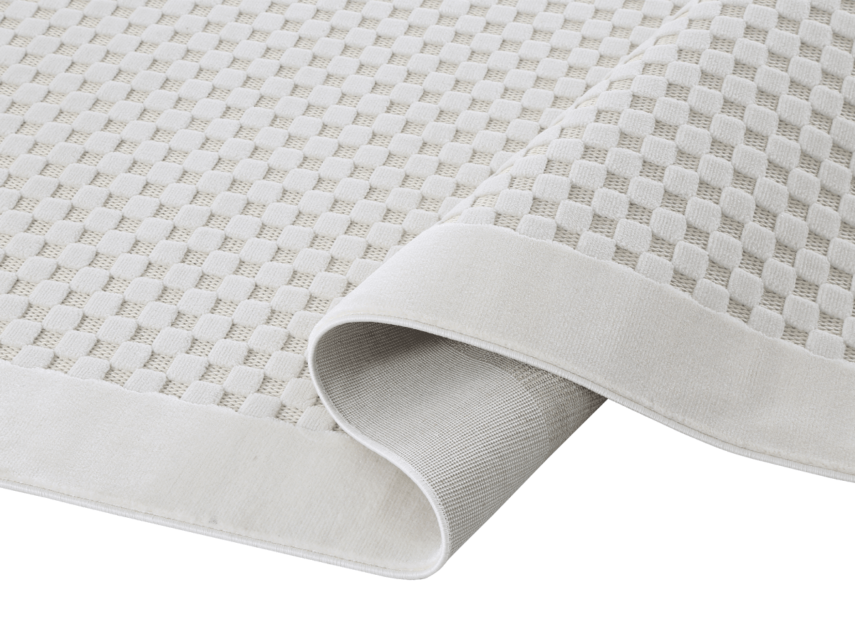 Tapis gris à motifs carreaux 200 x 290 cm MATILA