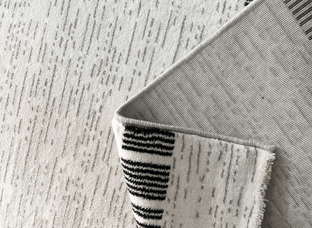 Tapis gris à motifs de bandes 160 x 230 cm TILLEUL