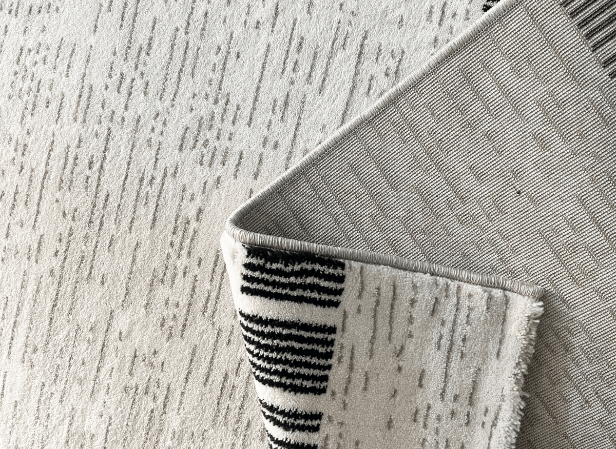 Tapis gris à motifs de bandes 200 x 290 cm TILLEUL