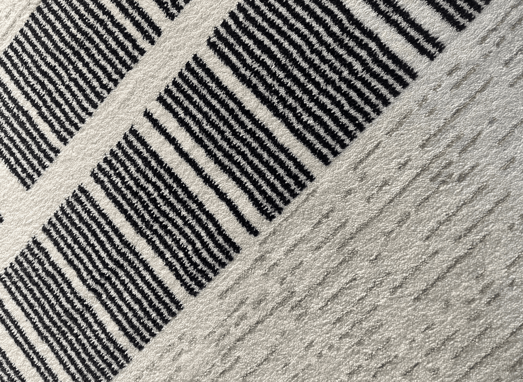Tapis gris à motifs de bandes 200 x 290 cm TILLEUL