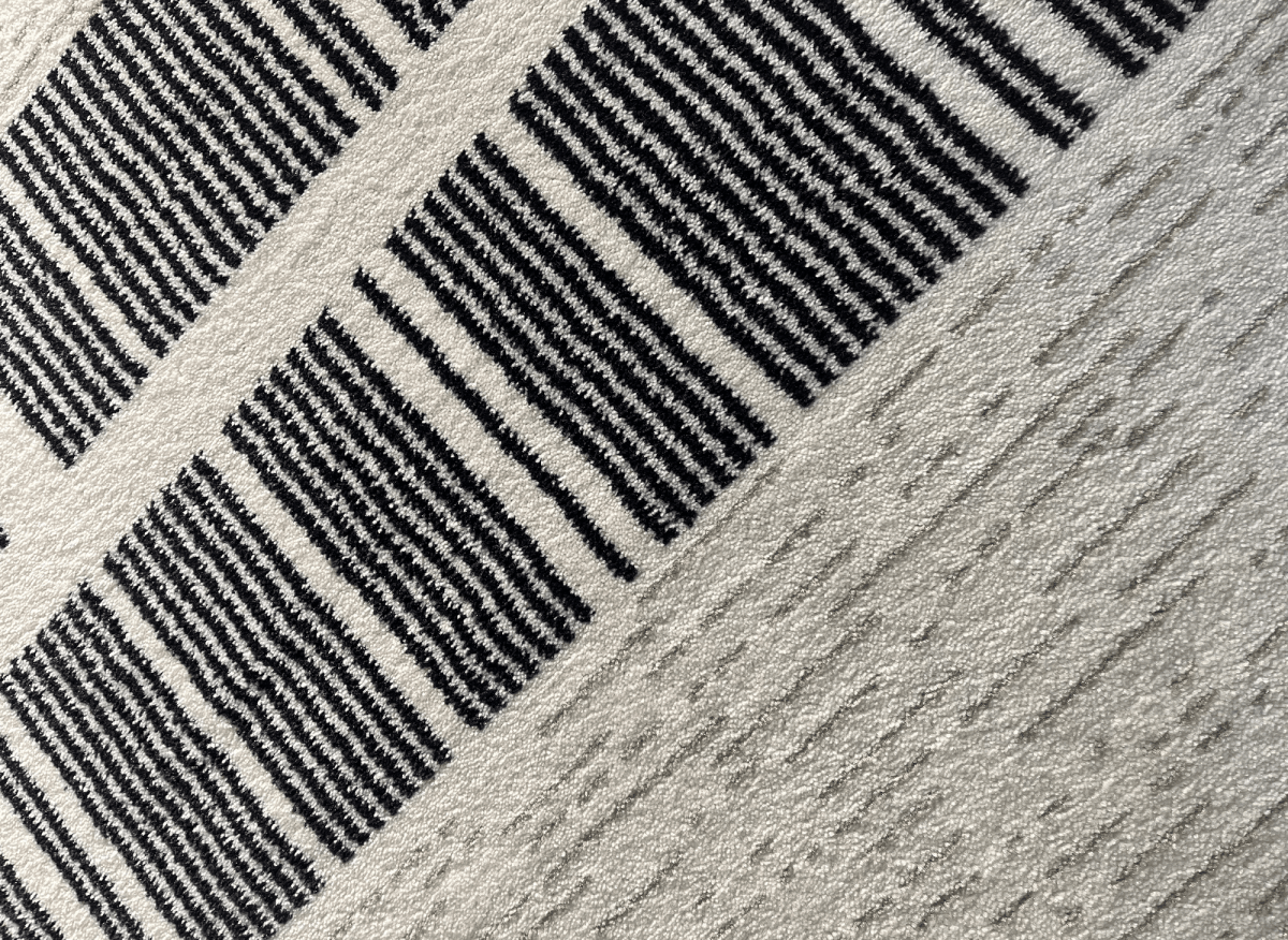 Tapis gris à motifs de bandes 200 x 290 cm TILLEUL