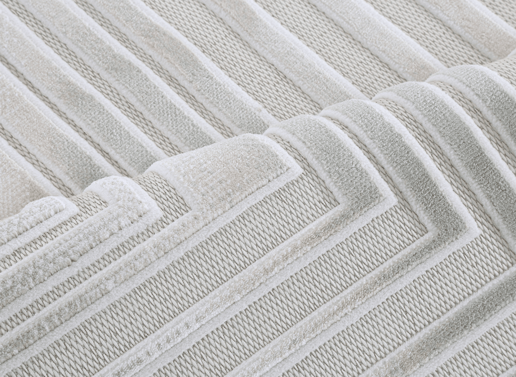 Tapis gris à motifs de lignes 160 x 230 cm PERTONA