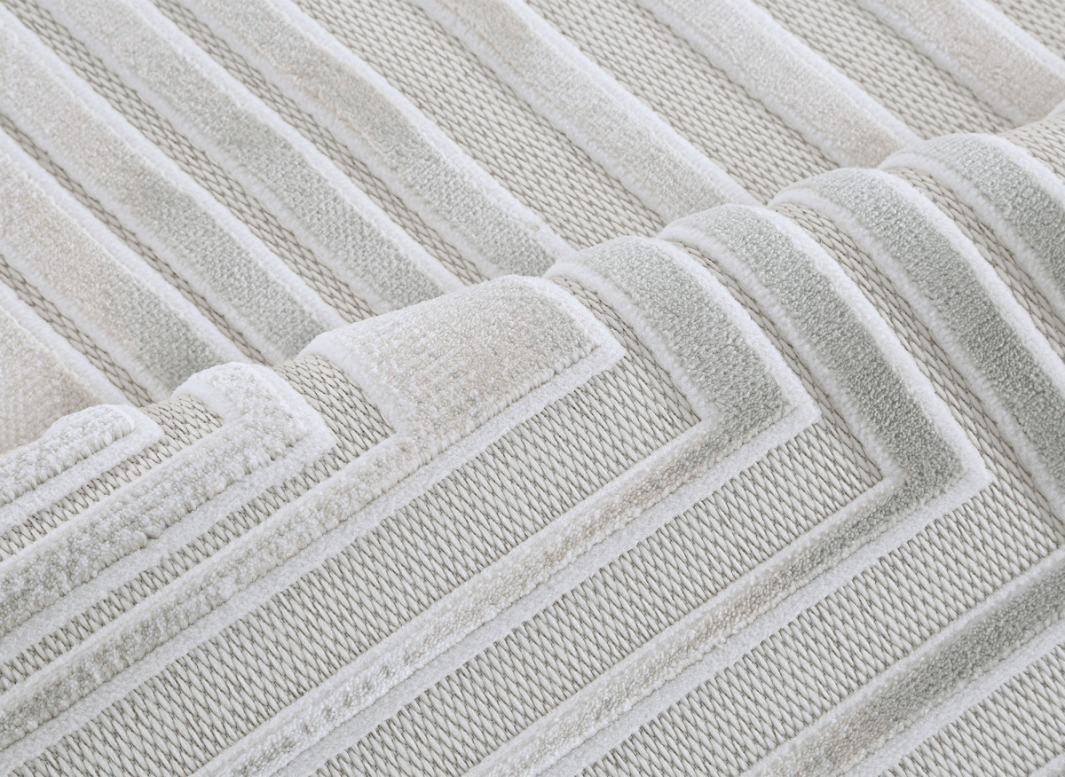 Tapis gris à motifs de lignes 160 x 230 cm PERTONA