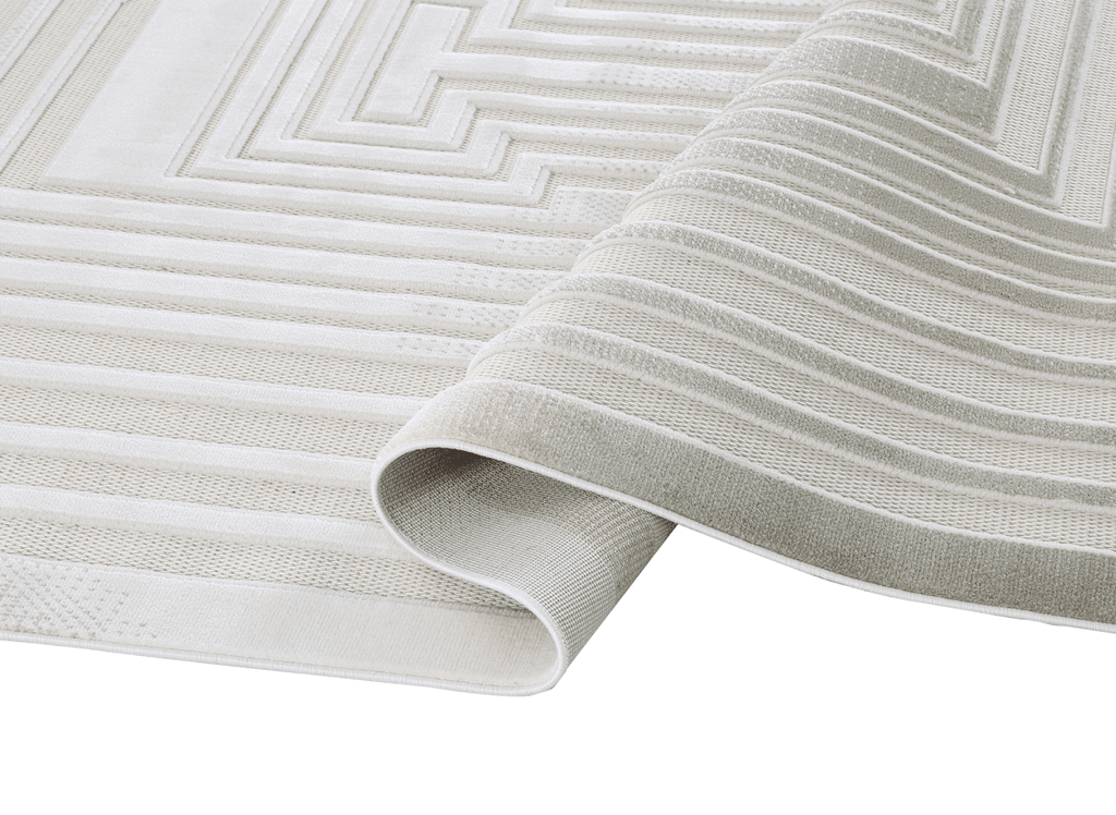 Tapis gris à motifs de lignes 200 x 290 cm PERTONA