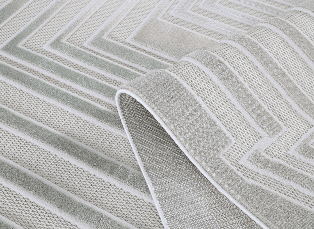 Tapis gris à motifs de lignes 200 x 290 cm PERTONA