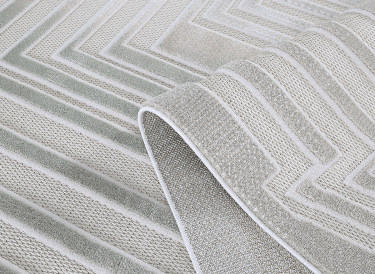 Tapis gris à motifs de lignes 200 x 290 cm PERTONA