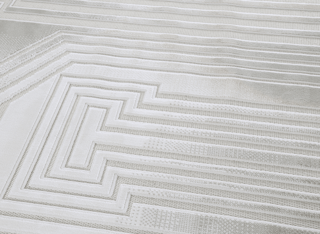 Tapis gris à motifs de lignes 200 x 290 cm PERTONA