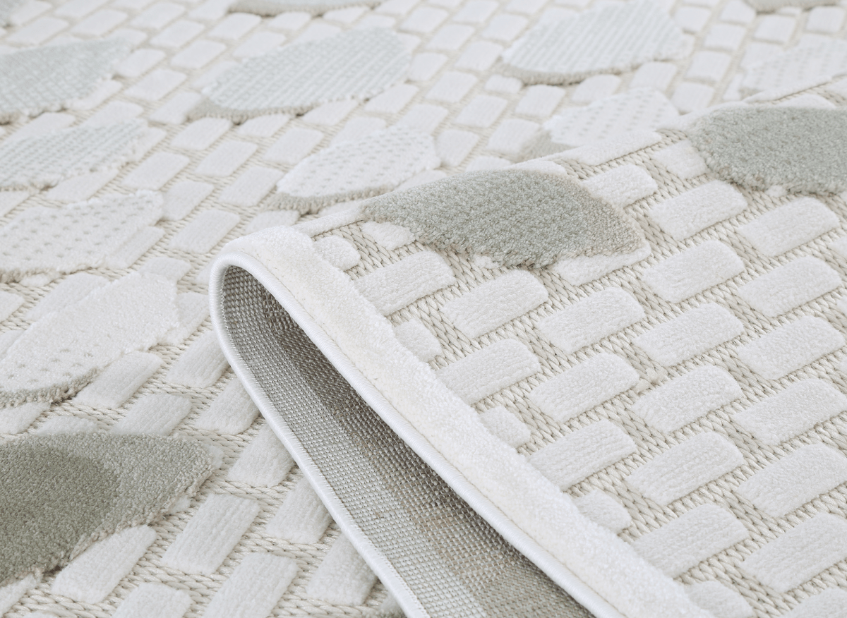 Tapis gris à motifs écailles 200 x 290 cm OLERA