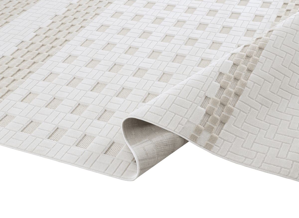 Tapis gris à motifs graphiques 200 x 290 cm ORCHIDÉE