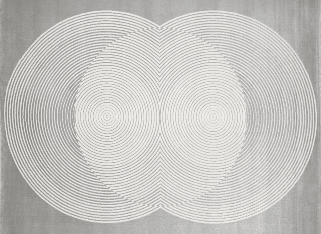 Tapis gris à motifs ronds 200 x 290 cm UTAH