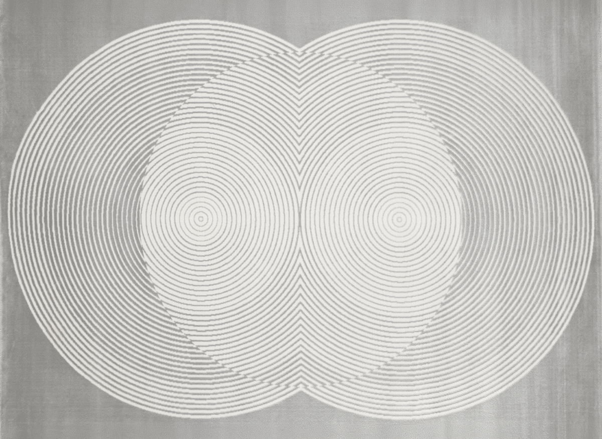 Tapis gris à motifs ronds 200 x 290 cm UTAH