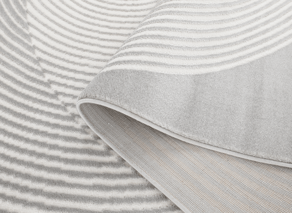 Tapis gris à motifs ronds 200 x 290 cm UTAH