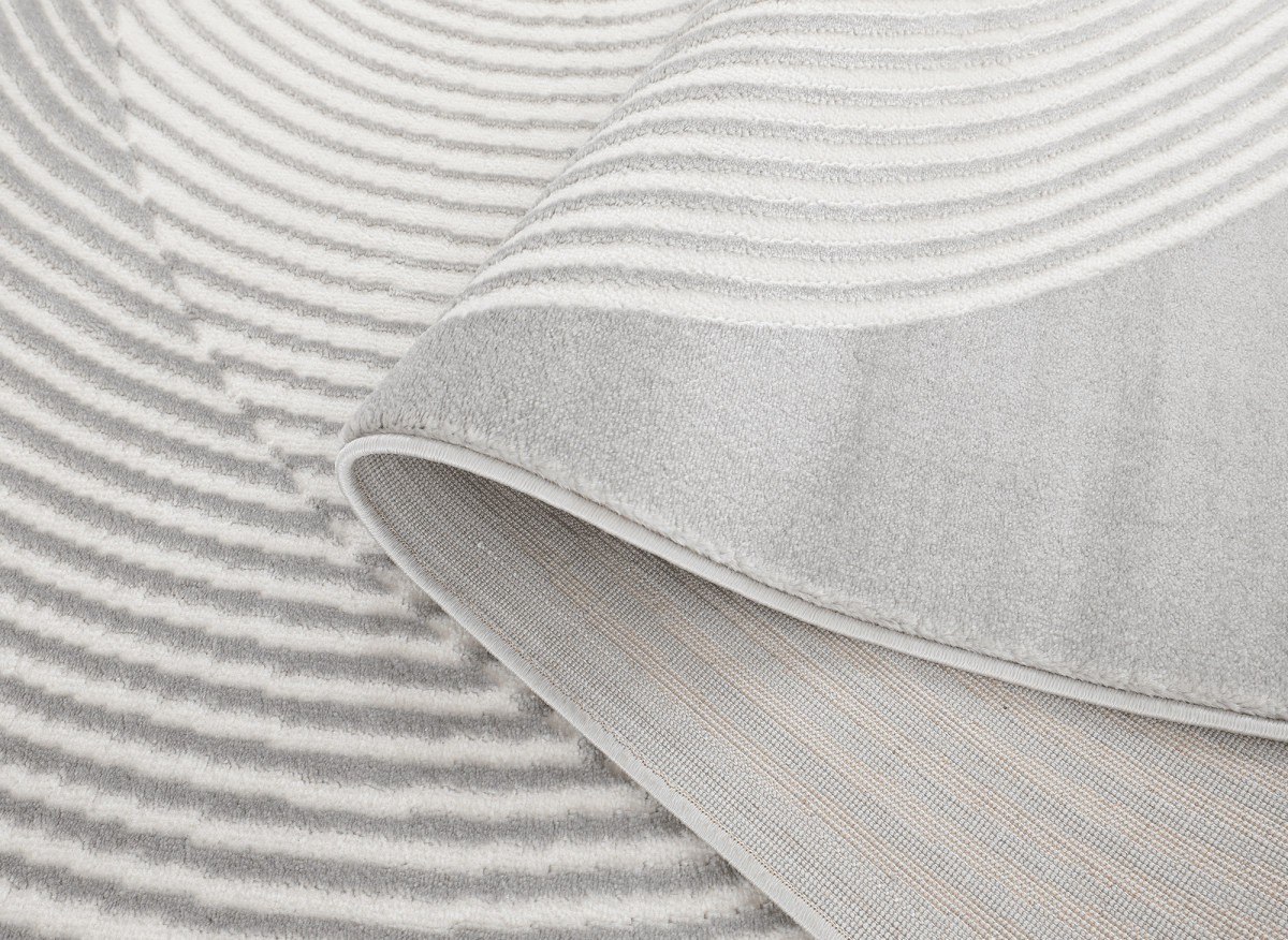 Tapis gris à motifs ronds 200 x 290 cm UTAH