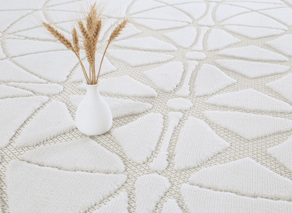 Tapis gris à motifs rosaces 160 x 230 cm SINGAPOUR