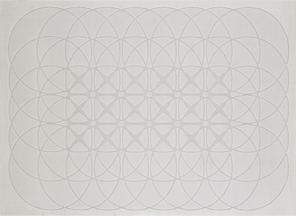 Tapis gris à motifs rosaces 200 x 290 cm SINGAPOUR