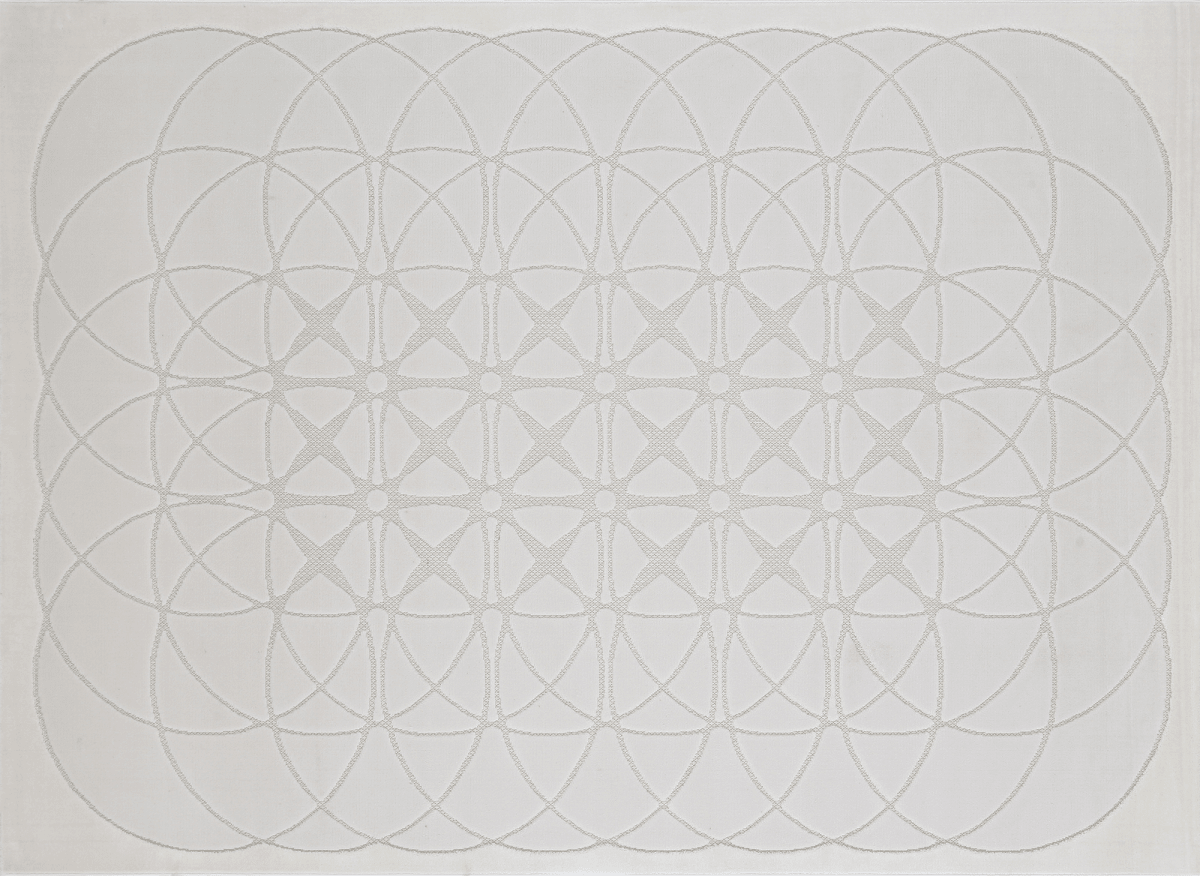 Tapis gris à motifs rosaces 200 x 290 cm SINGAPOUR