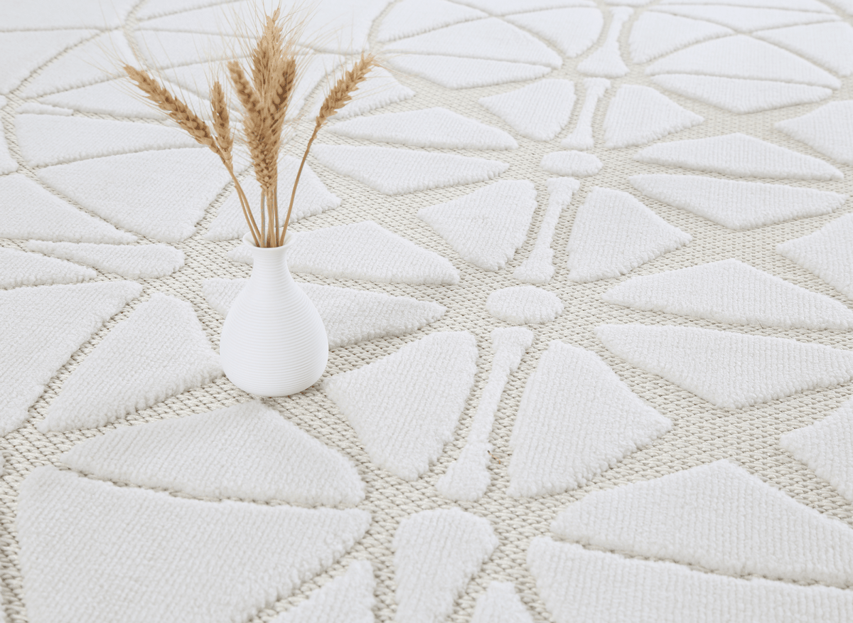 Tapis gris à motifs rosaces 200 x 290 cm SINGAPOUR