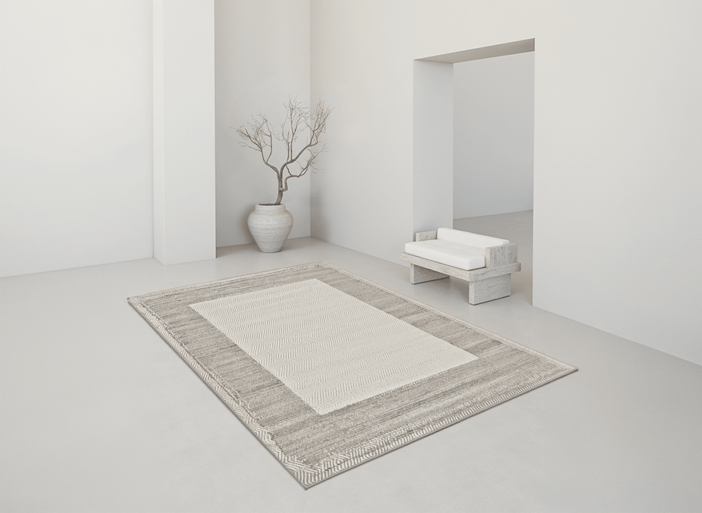 Tapis gris à tissu texturé 200 x 290 cm SOLIS