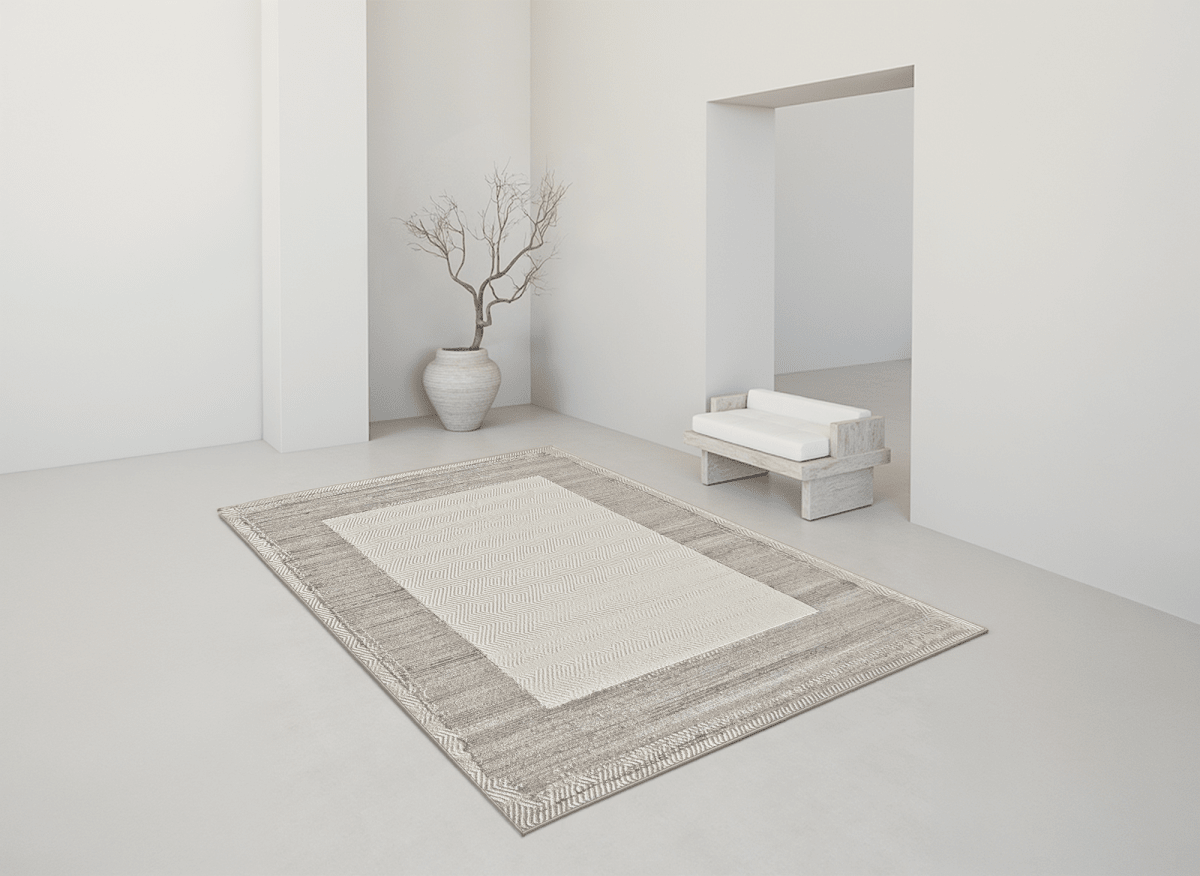 Tapis gris à tissu texturé 200 x 290 cm SOLIS