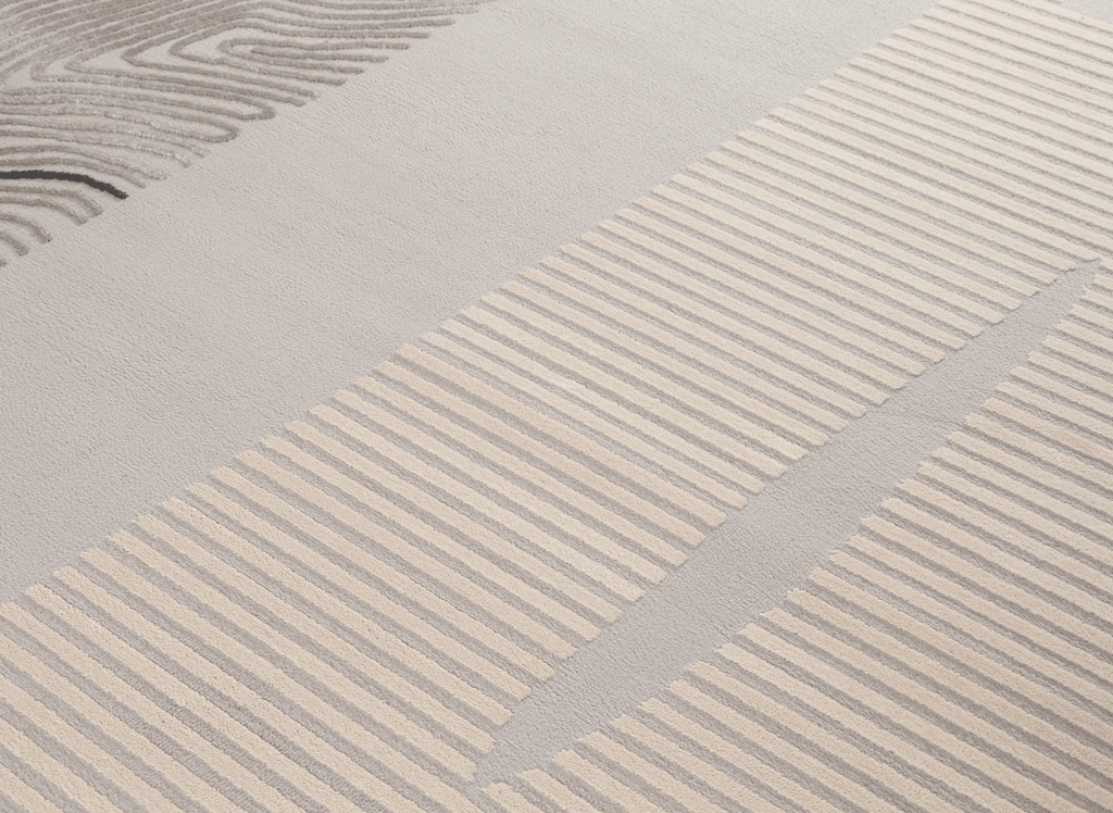Tapis gris et beige à motifs 160 x 230 cm LYAH