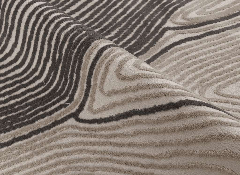 Tapis gris et beige à motifs 160 x 230 cm LYAH