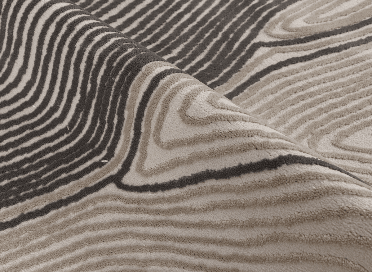 Tapis gris et beige à motifs 200 x 290 cm LYAH