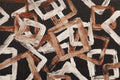 Tapis marron avec motifs géométriques beige et cuivre 200 x 290 cm ILYA