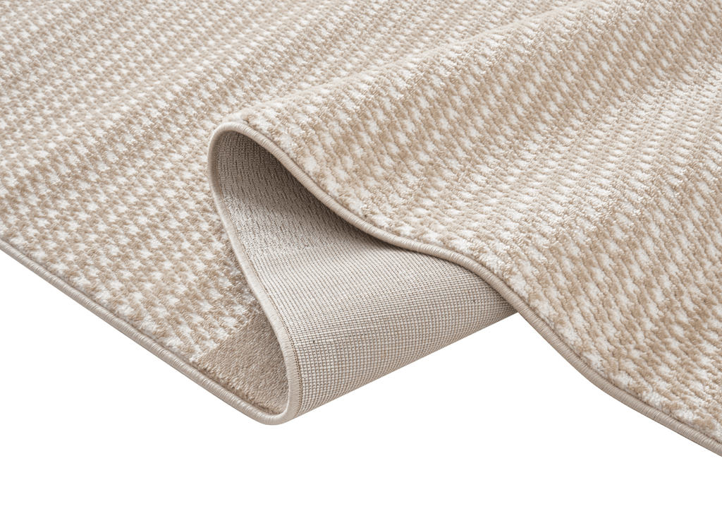 Tapis minimaliste beige et blanc 160 x 230 cm RIBBON