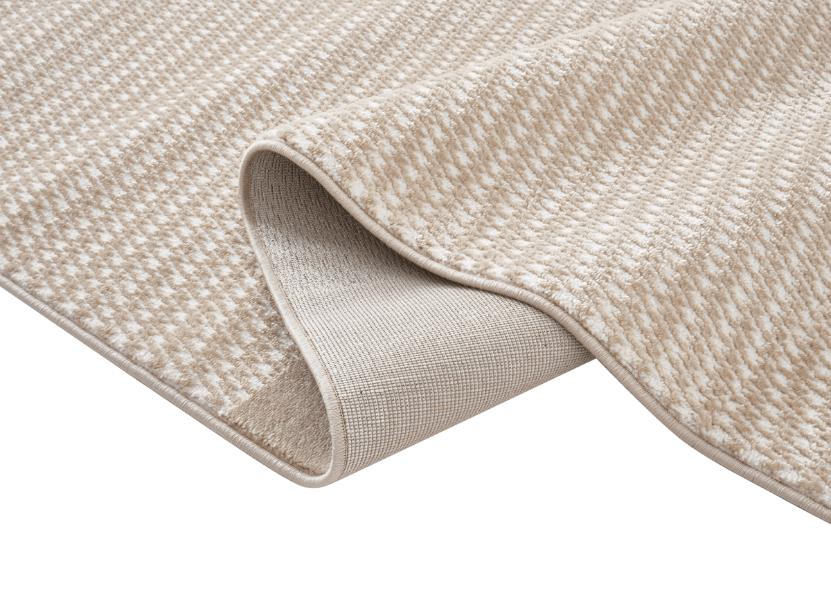 Tapis minimaliste beige et blanc 160 x 230 cm RIBBON