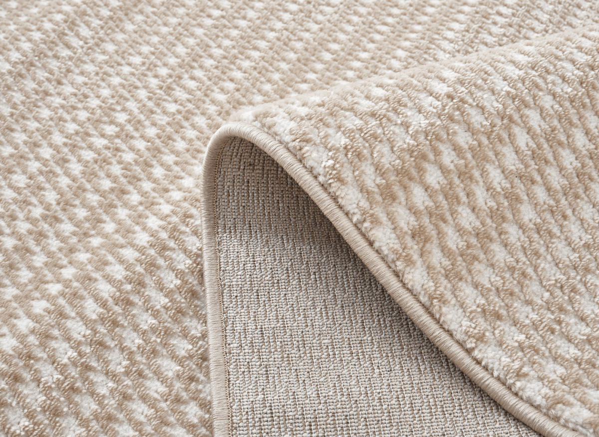 Tapis minimaliste beige et blanc 160 x 230 cm RIBBON