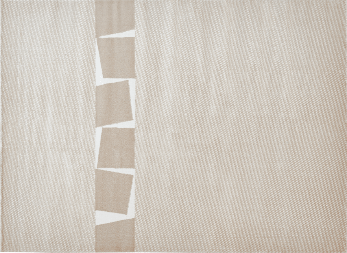 Tapis minimaliste beige et blanc 160 x 230 cm RIBBON