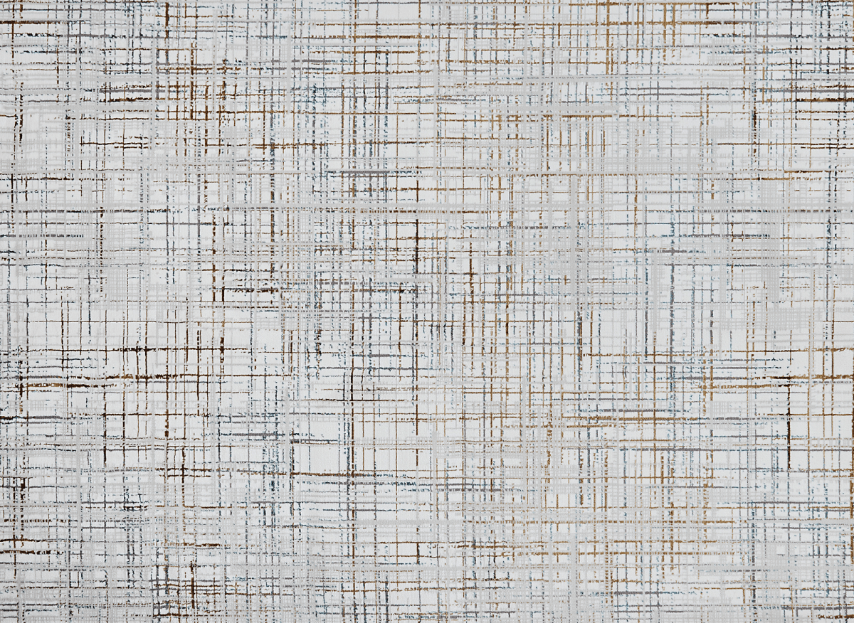 Tapis motif quadrillage beige et bleu 200 x 290 cm GRIND